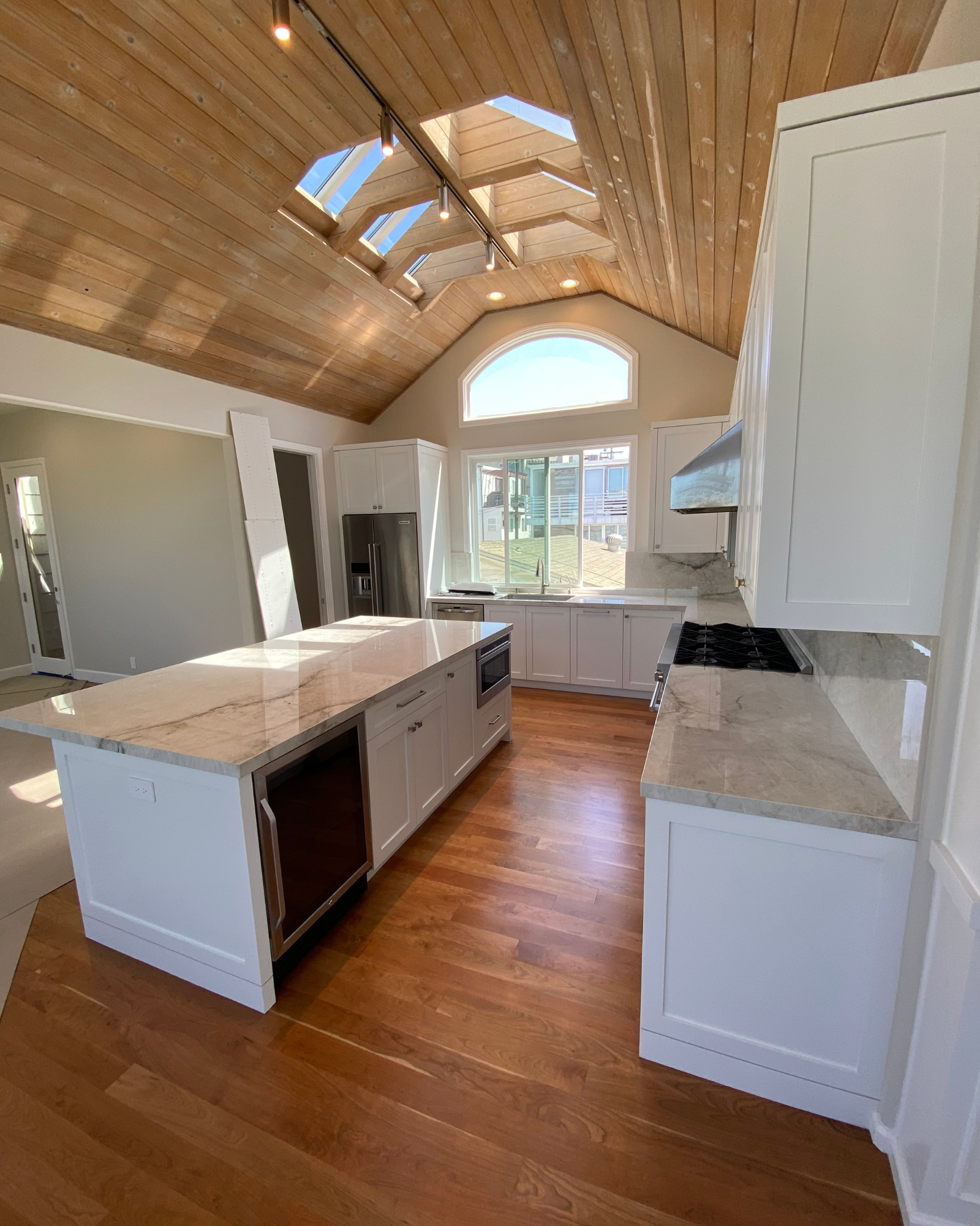 renovated beach house kitchen after toilet supply line leak